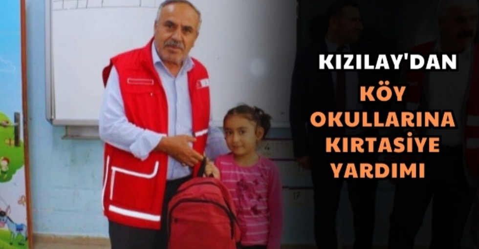 KIZILAY'DAN KÖY OKULLARINA KIRTASİYE YARDIMI